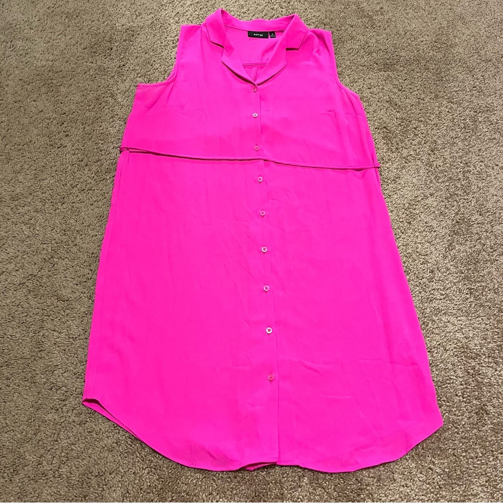 Apt. 9 Hot Pink Button Up Tank Top Dress